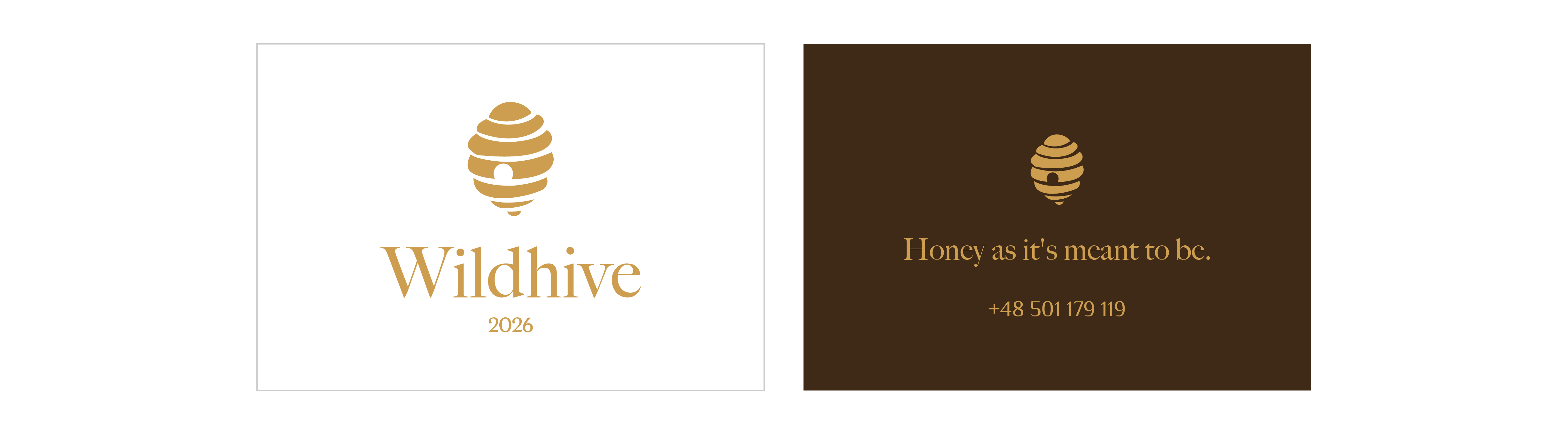 Wildhive business cards — light & dark